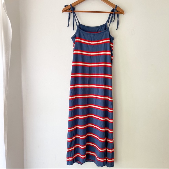 MARINE LAYER Sadie Midi Dress in Red Stripe Size S - Picture 5 of 13